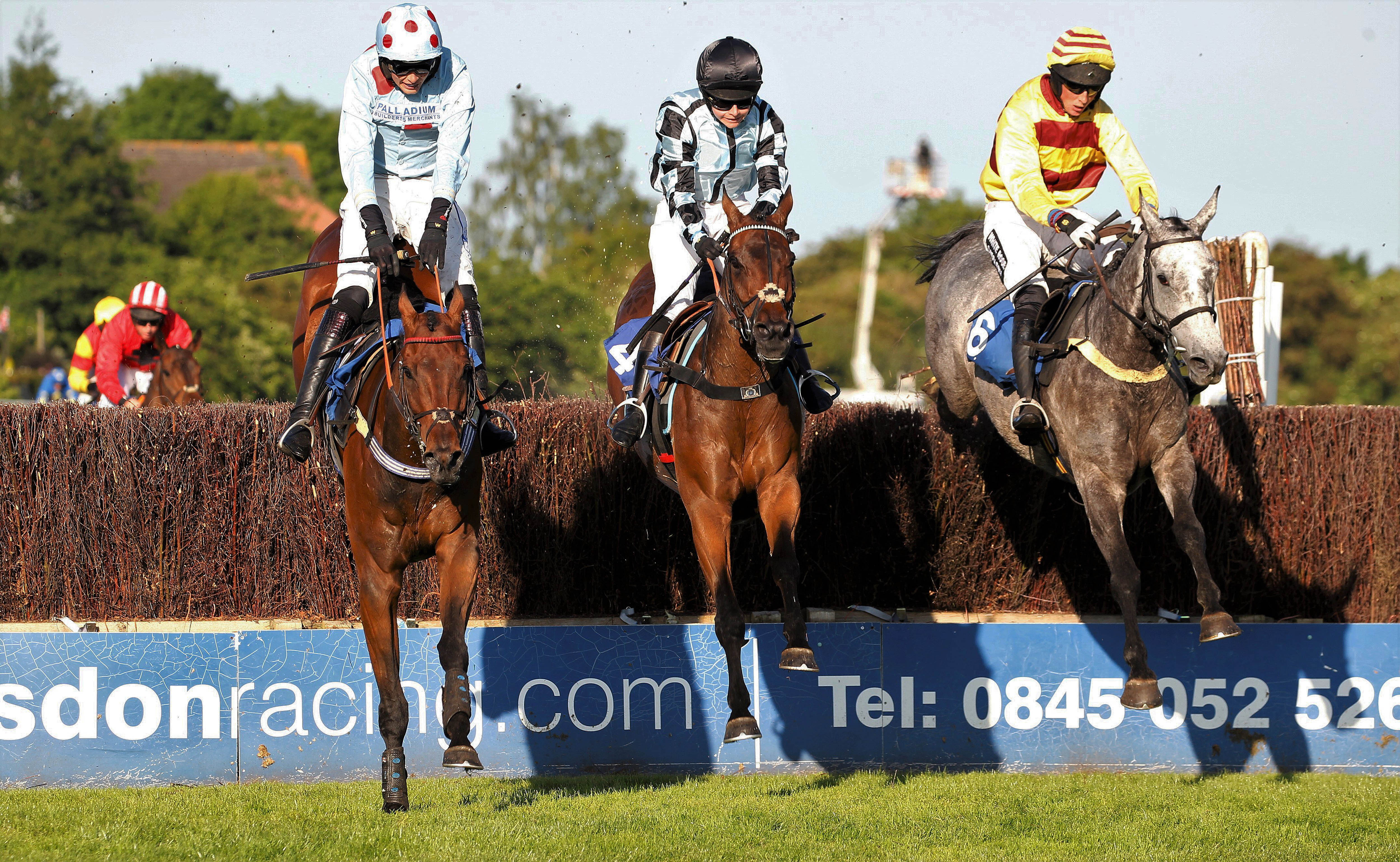 Sine Nomine (left) wins the John Corbett Cup at Stratford in May 2023 Pic: Stephen Davies
